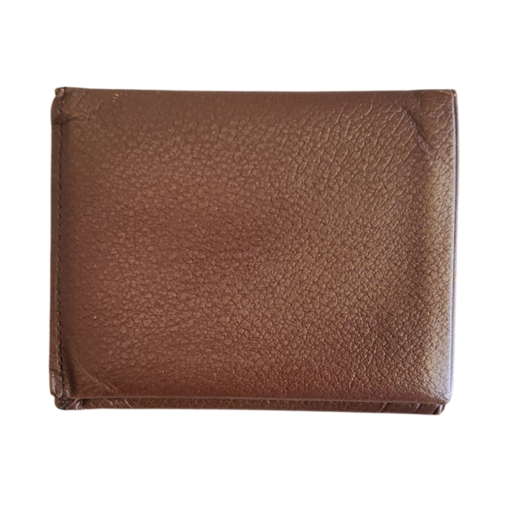 Vintage Amity Cowhide Classic Brown Leather Wallet Bi- Fold NOS.